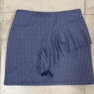 Blue plaid skirt